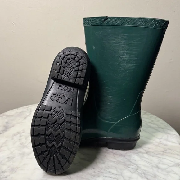 UGG Dark Green Women's Rain Boots - Picture 2 of 6